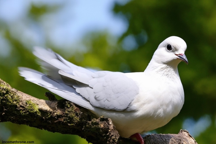 Dove sitting in tree