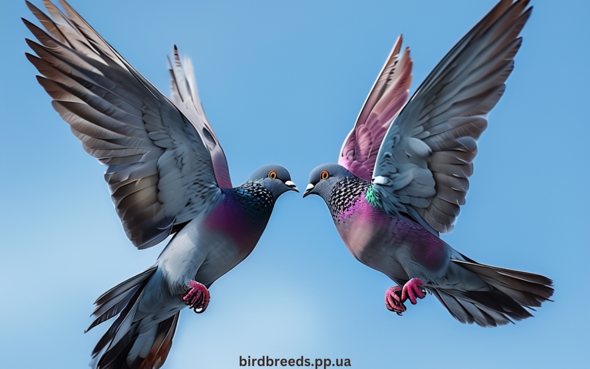 Doves flying in air